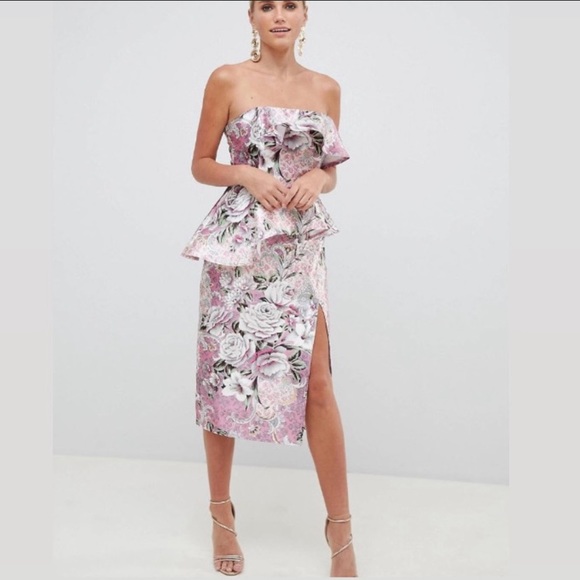 ASOS Dresses & Skirts - BARELY WORN - ASOS Floral Strapless Dress